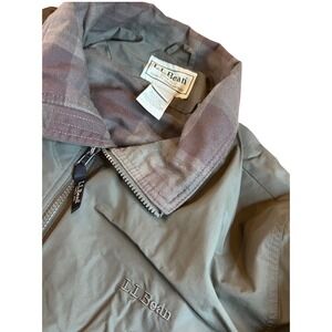 LL Bean Warm-Up Jacket Mens XL Regular Green Nylon Lined Plaid